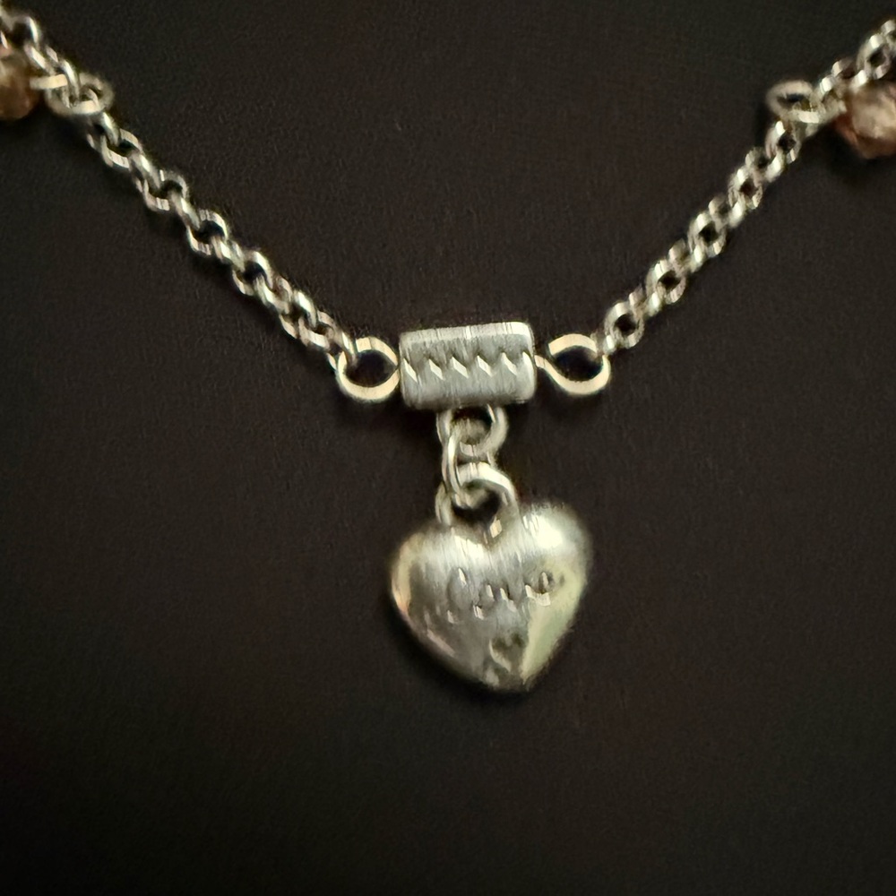 Beautiful Brighton Silver Hearts and Gold dangle  Anklet - Picture 2 of 3